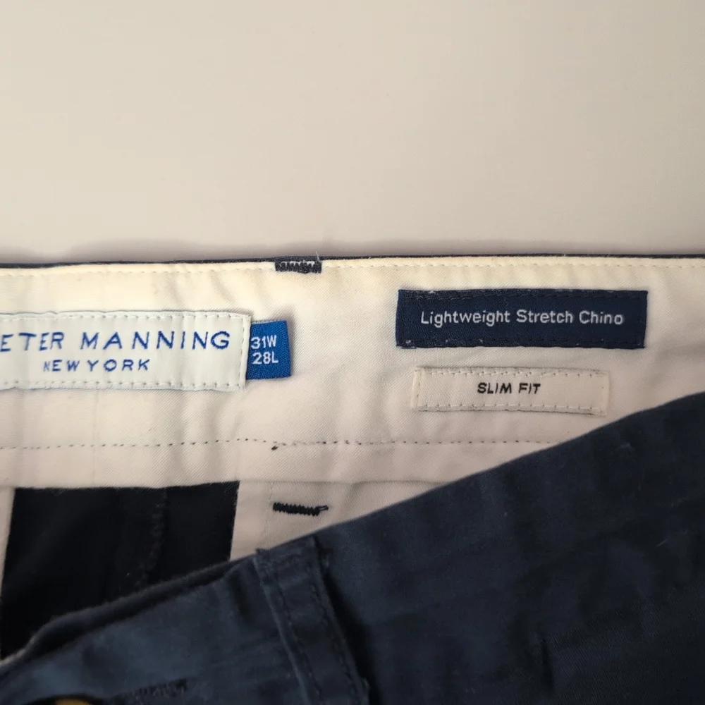 Peter Manning Slim Fit Men's Navy Pants 31x28 - Picture 3 of 8